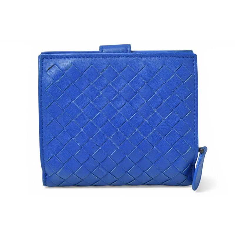 Bottega Veneta Wallet Bifold Fold Intrecciato Blue — view 2