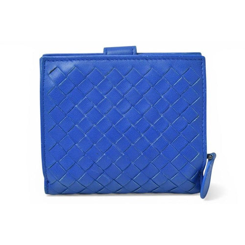 Bottega Veneta Wallet Bifold Fold Intrecciato Blue — view 2