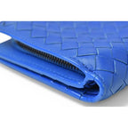 Bottega Veneta Wallet Bifold Fold Intrecciato Blue — view 3