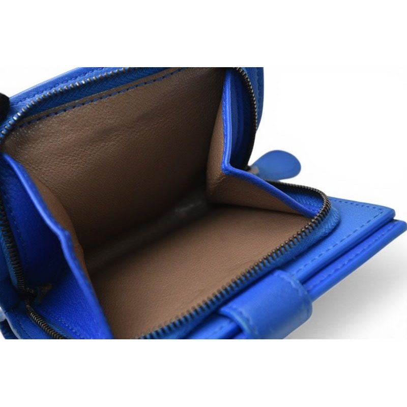 Bottega Veneta Wallet Bifold Fold Intrecciato Blue — view 5