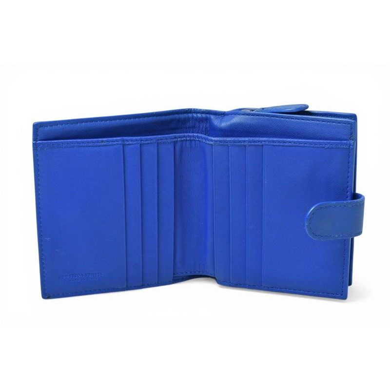 Bottega Veneta Wallet Bifold Fold Intrecciato Blue — view 6