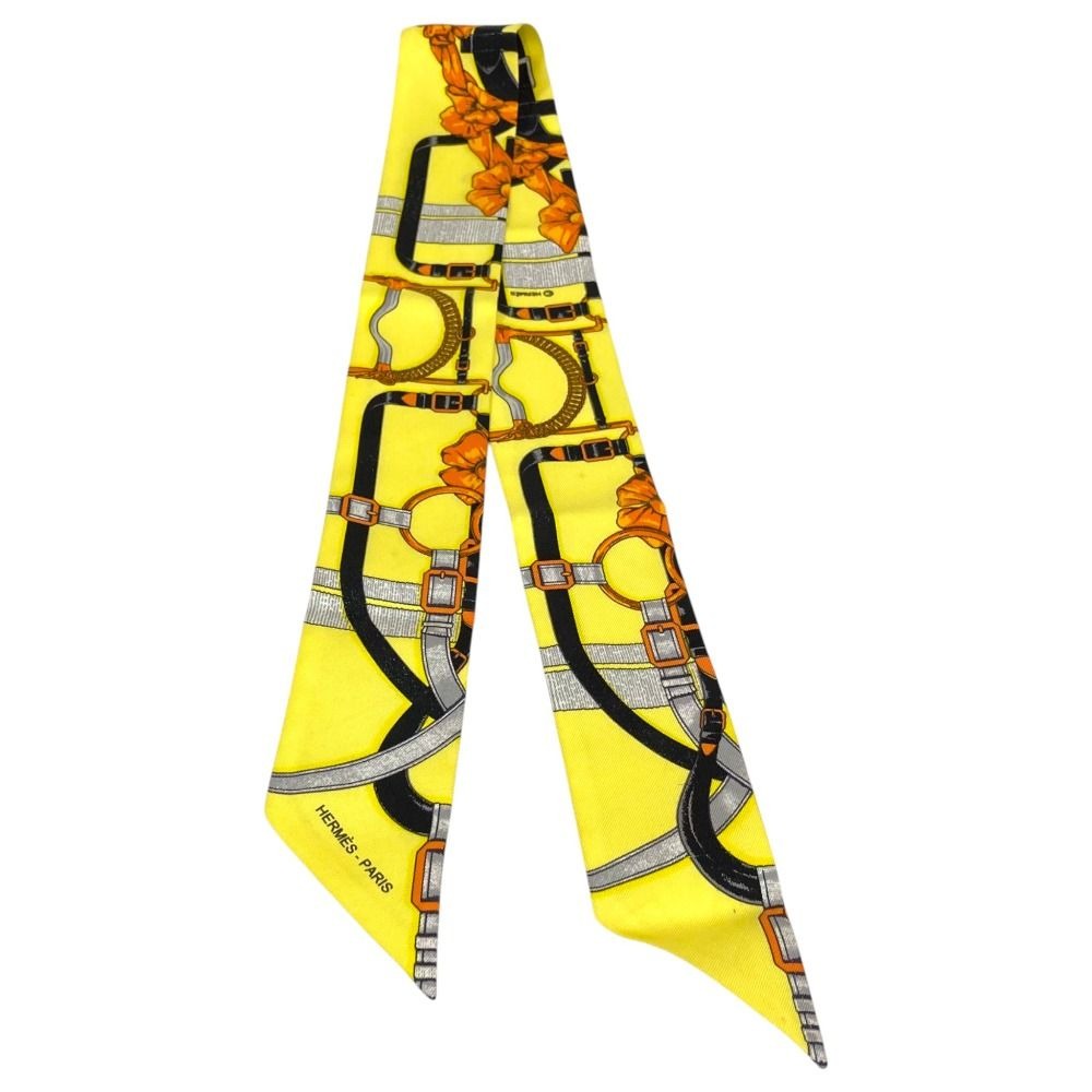 Hermes Grand Manage de Taille Twilly Silk Scarf Yellow