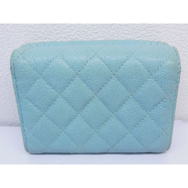 Chanel Boy Compact Wallet Trifold Mini Light Blue — view 2