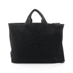 Prada Tote Drill Black Canvas Triangle Logo