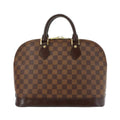Louis Vuitton Damier Alma PM Hand Bag Ebene Brown Gold