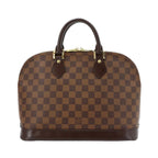 Louis Vuitton Damier Alma PM Hand Bag Ebene Brown Gold