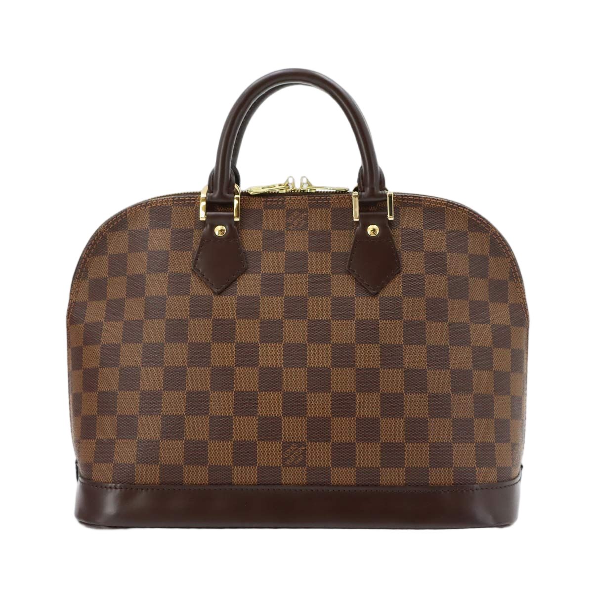 Louis Vuitton Damier Alma PM Hand Bag Ebene Brown Gold