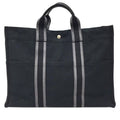 Hermes Fourre Tout MM Tote Bag Men Women Canvas Black