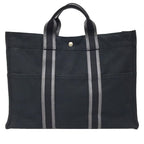Hermes Fourre Tout MM Tote Bag Men Women Canvas Black