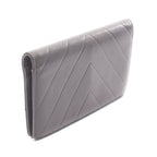 Chanel Bifold Long Wallet Chevron Stitch Dark Brown Leather CC Logo V — view 2