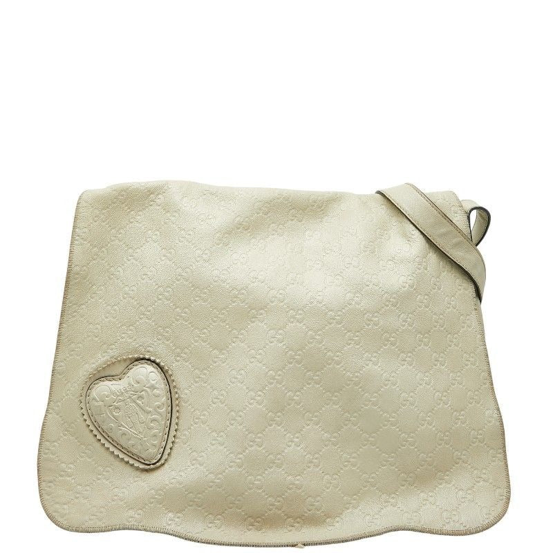Gucci Guccissima Crossbody Bag Ivory White Leather