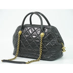 Chanel Quilted 2-Way Bowling Bag Chain Leather — view 2