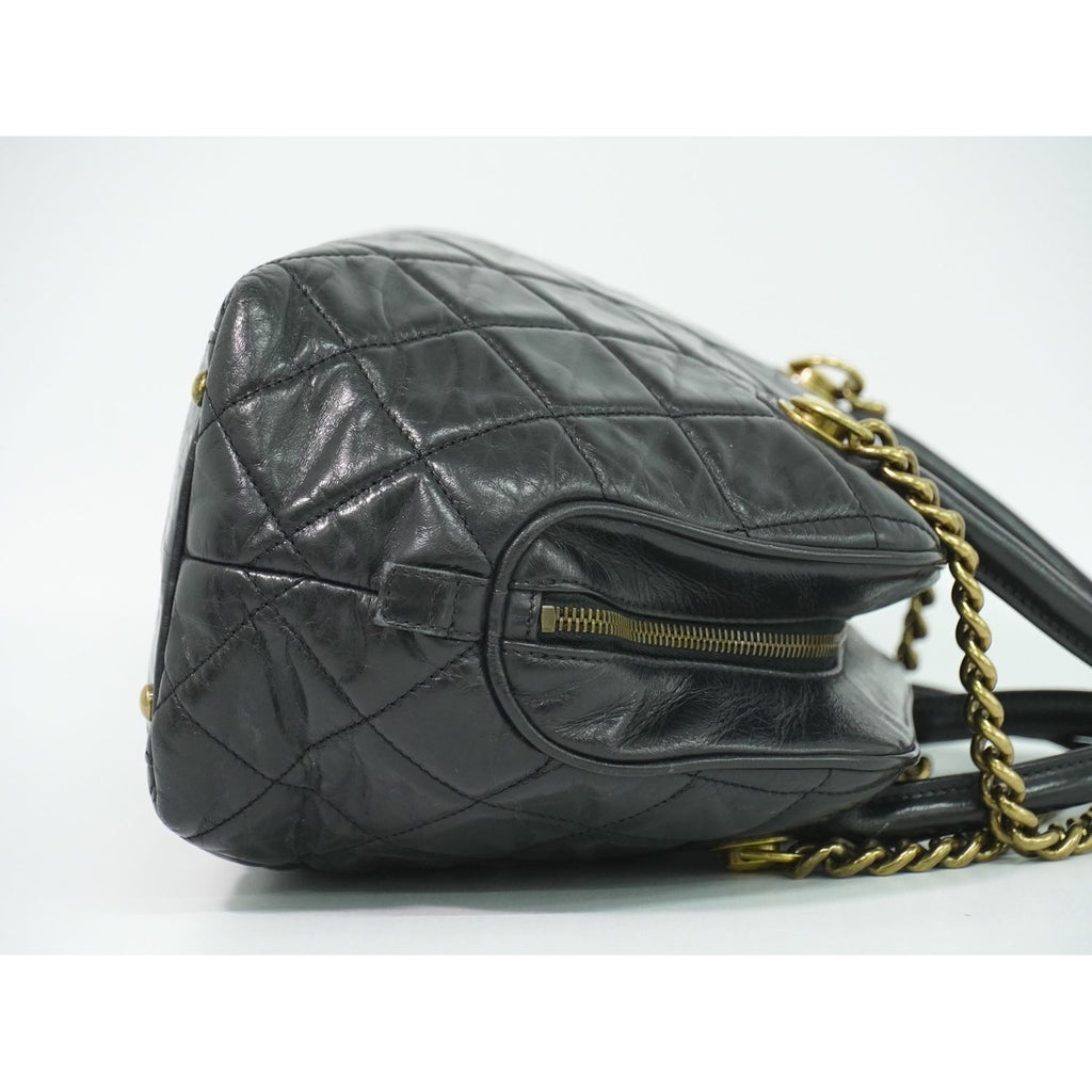 Chanel Quilted 2-Way Bowling Bag Chain Leather — view 4