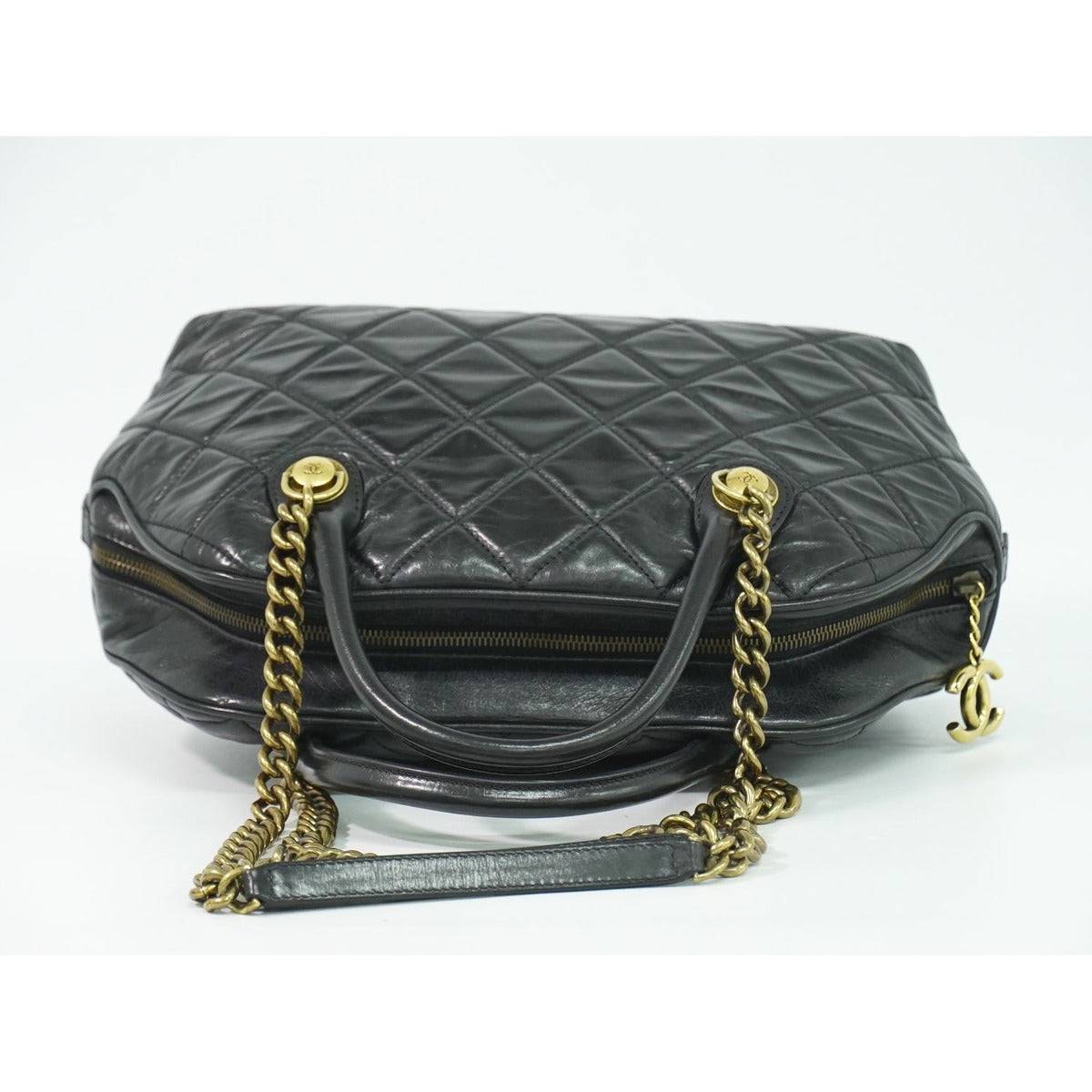 Chanel Quilted 2-Way Bowling Bag Chain Leather — view 5