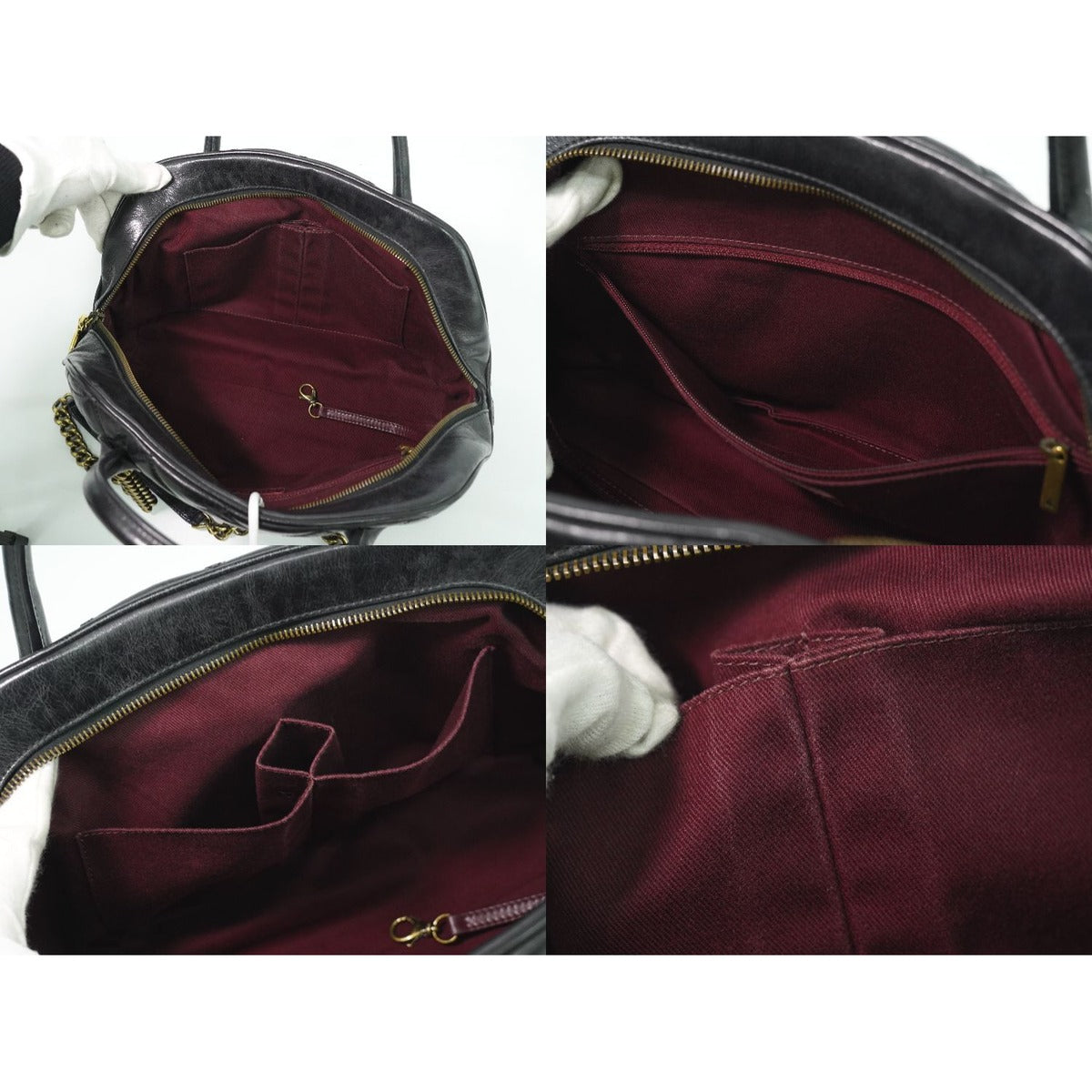 Chanel Quilted 2-Way Bowling Bag Chain Leather — view 8