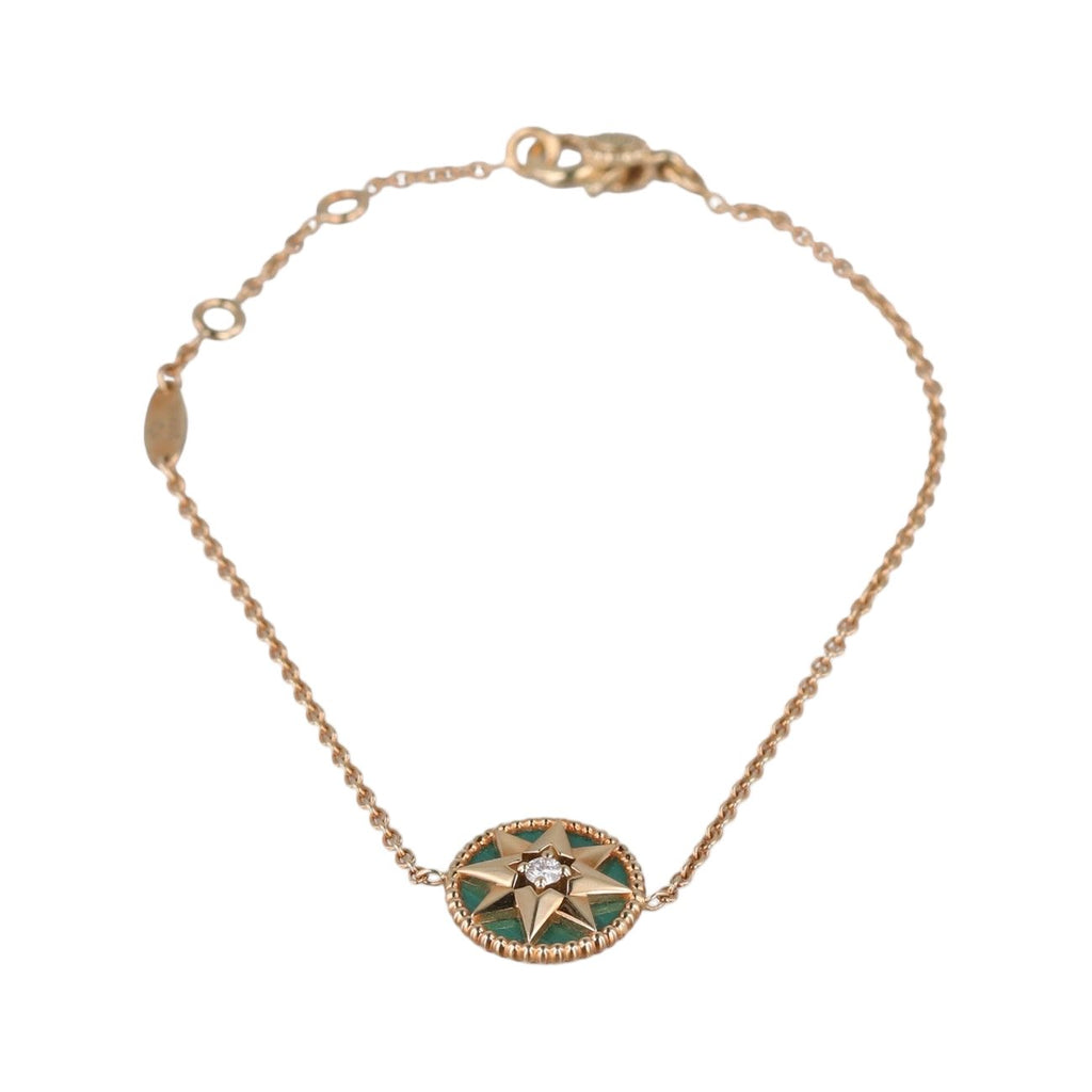 Dior Rose Des Vents Medallion Black Yellow Gold Bracelet