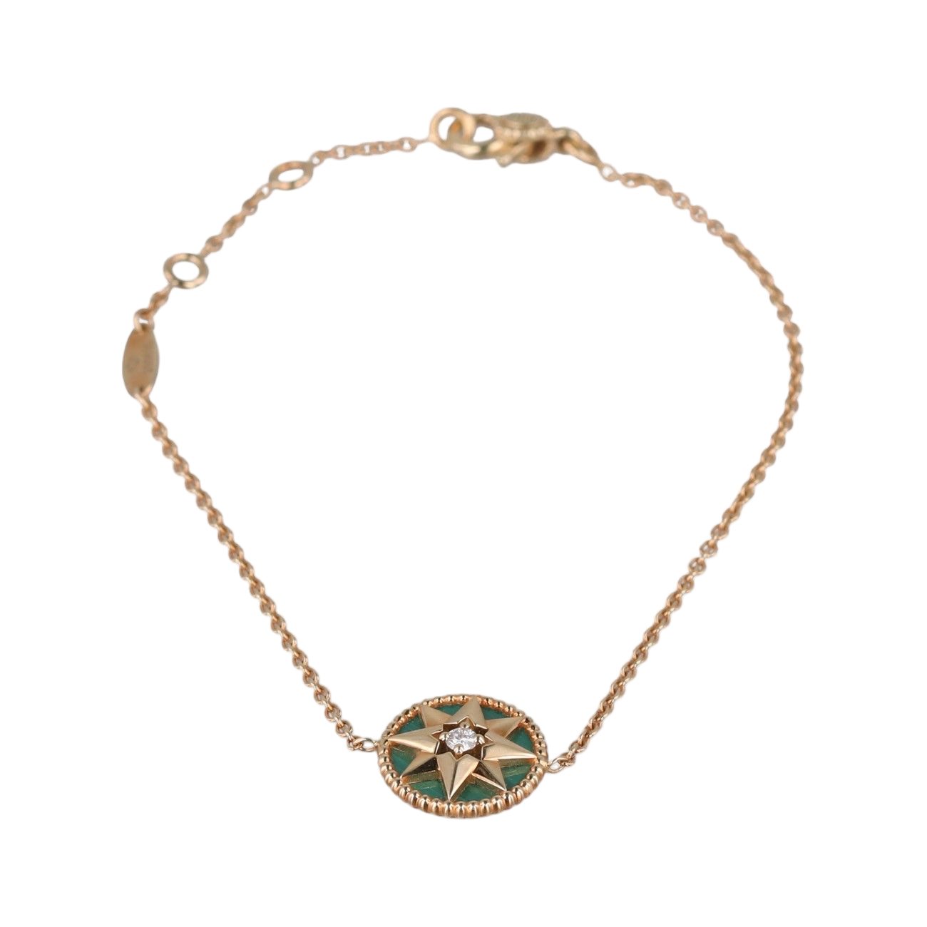 Dior Rose Des Vents Medallion Black Yellow Gold Bracelet