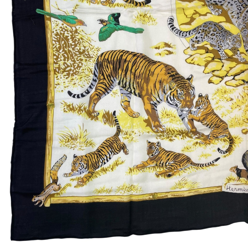Hermes Carre 140 Large Tendresse Feline Wild Kindness Black — view 5