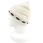 Chanel Cashmere CC Logo Knit Cap White Black — view 3