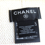 Chanel Cashmere CC Logo Knit Cap White Black — view 8