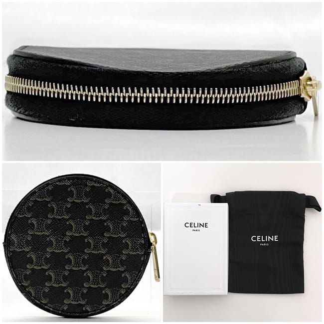 Celine Coin Case Black Triomphe 10 D22 Bq3.38 no — view 2