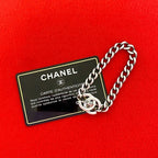 Chanel Turnlock Bracelet Coco Mark Silver Plated Chain 96P