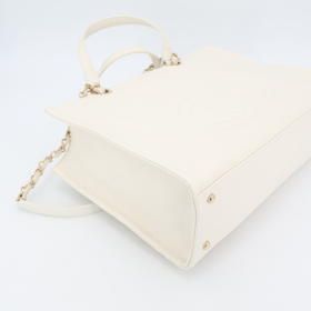 Chanel Small Zip Shop 2-Way White As3129 Tote Bag — view 3