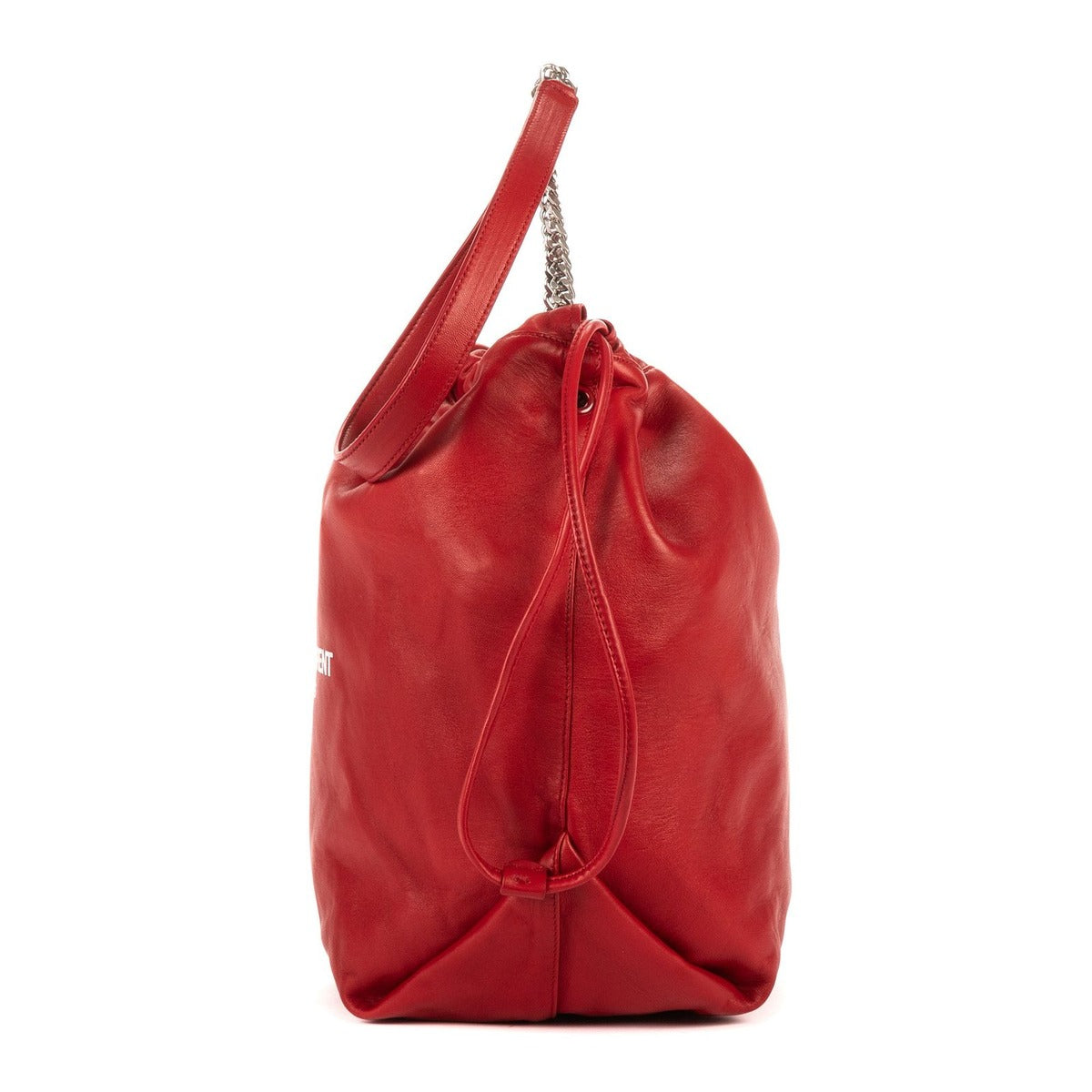Saint Laurent Yves Teddy Bucket Red Smooth Leather — view 3