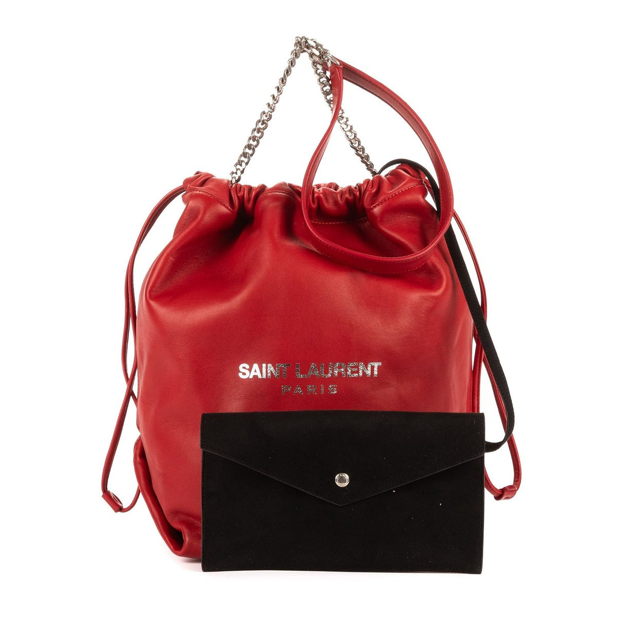 Saint Laurent Yves Teddy Bucket Red Smooth Leather — view 9