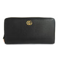 Gucci Double G Zip Around Wallet Black Gold Hardware Leather
