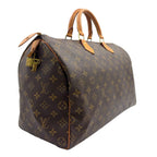 Louis Vuitton Speedy 40 Monogram Leather Brown Handbag Gold — view 2