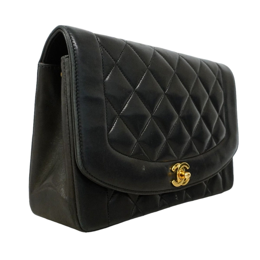 Chanel Shoulder Bag Diana Lambskin Black Gold — view 2
