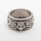 Gucci Taiga Head Arabesque Garden Silver Ring 8