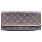 Louis Vuitton Monogram Pochette Twin GM Shoulder Bag Mini Brown