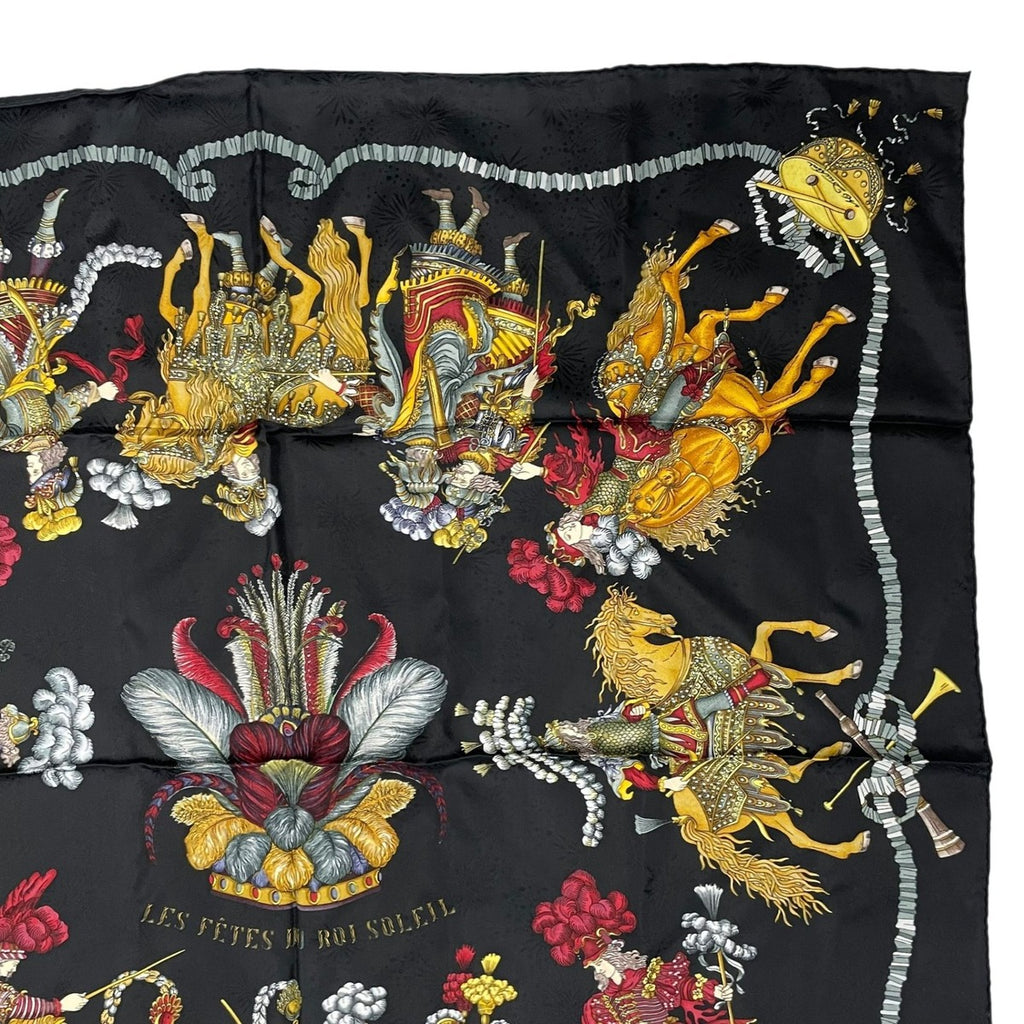 Hermes Scarf Silk Carre 90 les Fetes du Roi Soleil Celebration of the Sun King — view 3