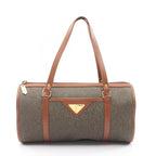 Yves Saint Laurent Handbag Khaki Brown Leather Drum Bag — view 2