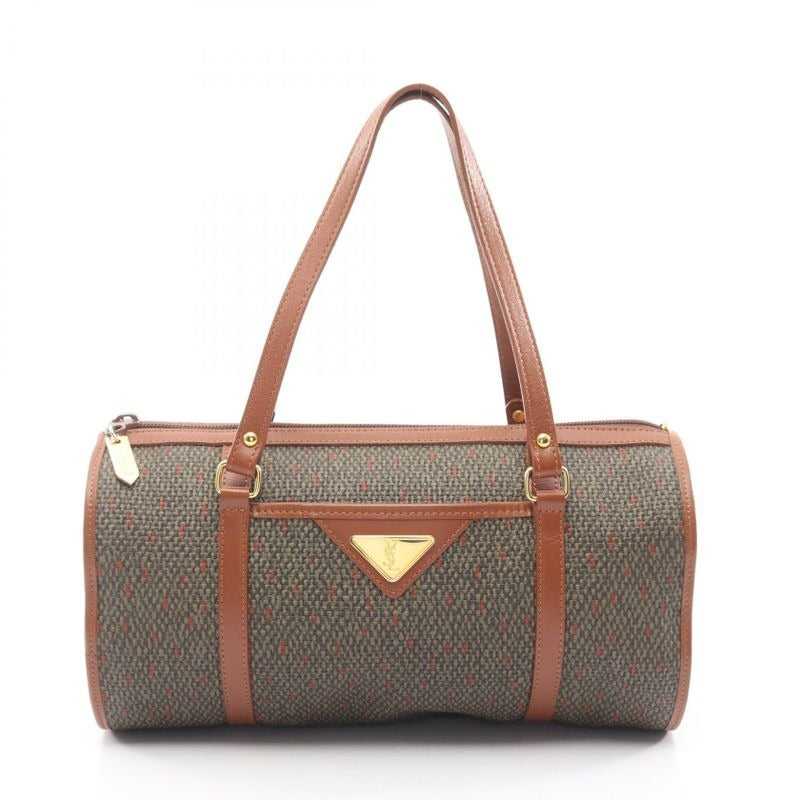 Yves Saint Laurent Handbag Khaki Brown Leather Drum Bag