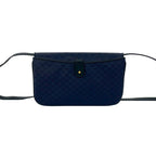 Gucci Vintage Micro GG Logo Leather Shoulder Bag Pochette Crossbody Navy — view 3
