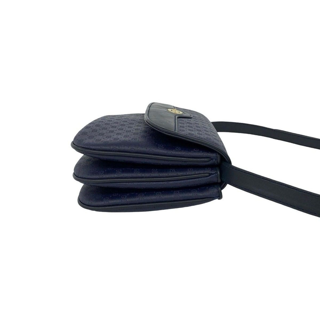 Gucci Vintage Micro GG Logo Leather Shoulder Bag Pochette Crossbody Navy — view 6