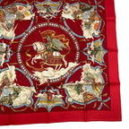 Hermes Carre 90 Scarf Silk Cavaliers Des Nuages Cloud Knight Red Box — view 6