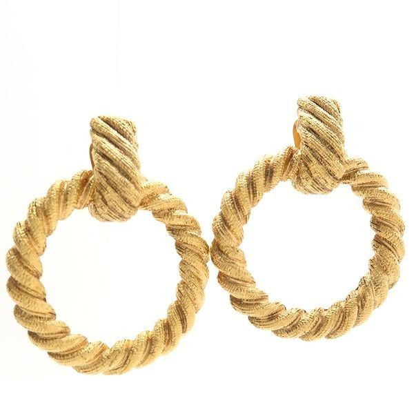 Chanel Earrings GP Hoop Ring 25 2738 Vintage Large Removable 2-Way — view 2
