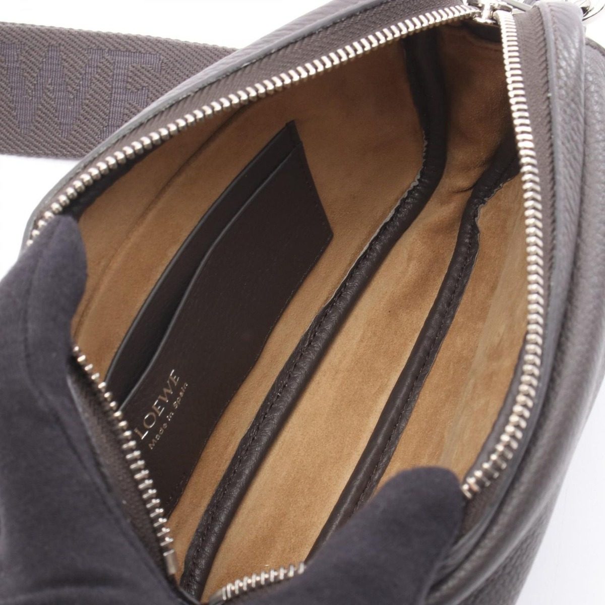 Loewe Shoulder Bag Pebble Small Dark Gray Leather — view 3