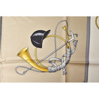 Celine Scarf Vintage Carre 90 Carriage Harness Gold White Black — view 7