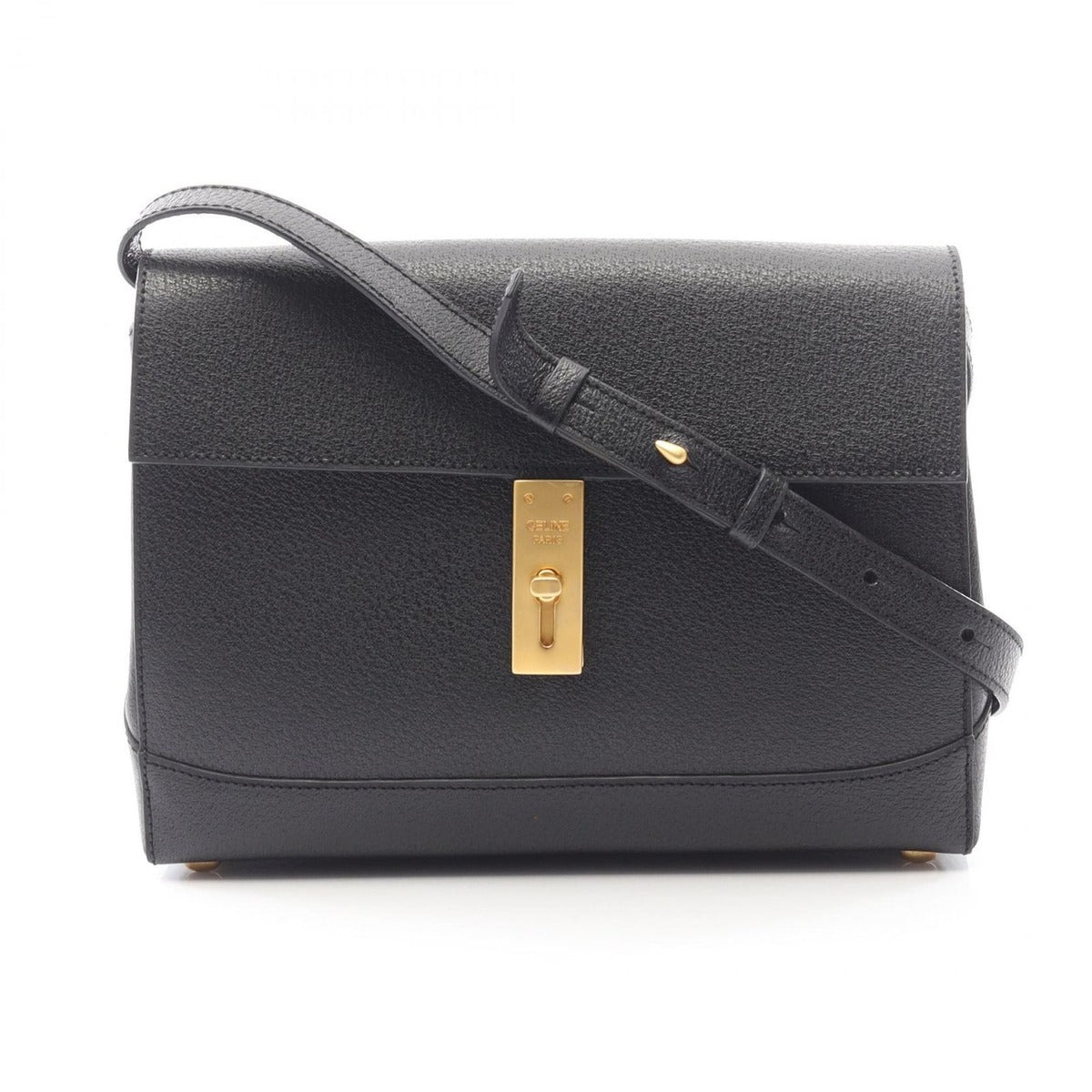Celine Shoulder Bag Black Leather