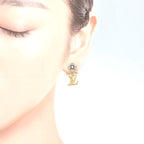 Louis Vuitton Earrings Pandant Iconic Flower Both Ears Gold Silver — view 2