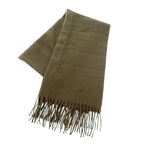 Hermes T H6 Cashmere Khaki Scarf 0104