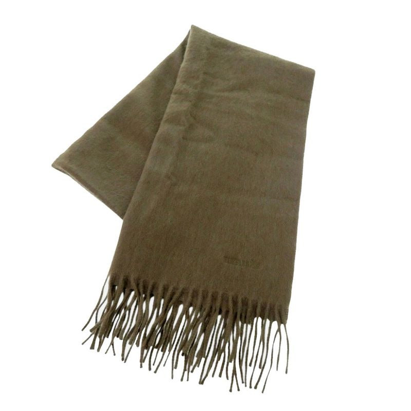 Hermes T H6 Cashmere Khaki Scarf 0104