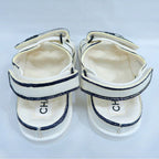 Chanel Velcro Comfort Sandals CC Mark Off White Black 38C — view 4