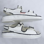 Chanel Velcro Comfort Sandals CC Mark Off White Black 38C — view 6