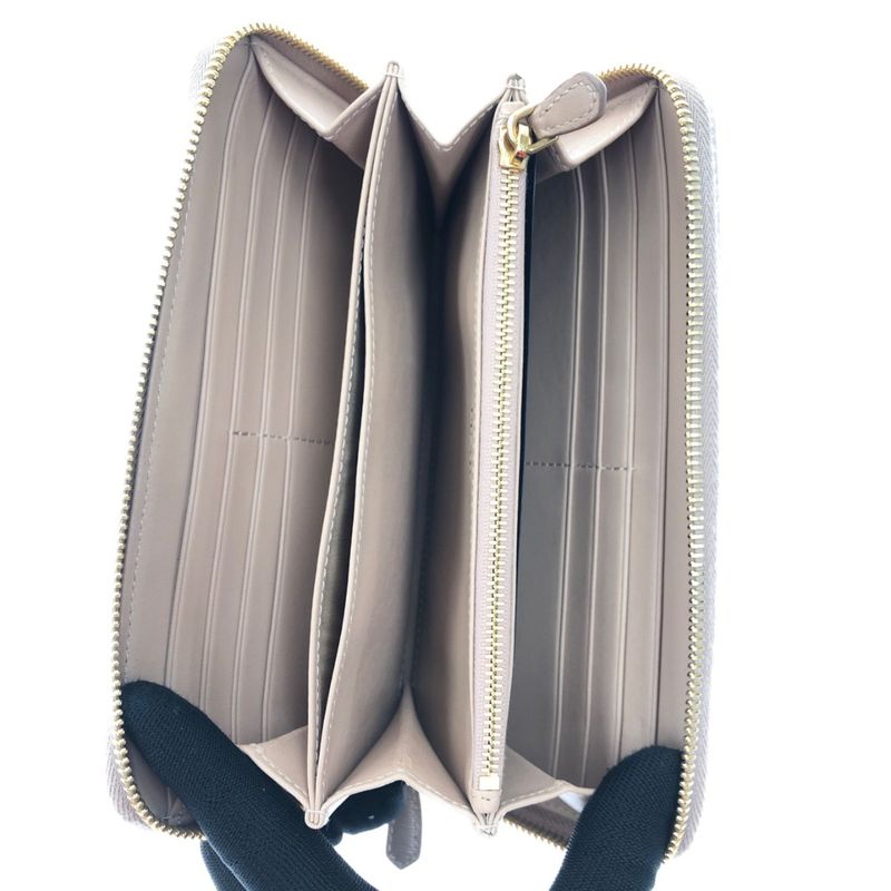 Prada Round Long Wallet Saffiano 1 Ml506 Beige — view 6